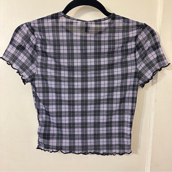 Purple & Black Plaid Crop Top by H&M , Size Small - Picture 2 of 3